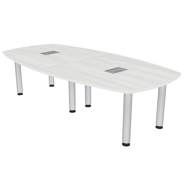 45 in W, 96 in L, 29 in H, Engineered Wood Top, White